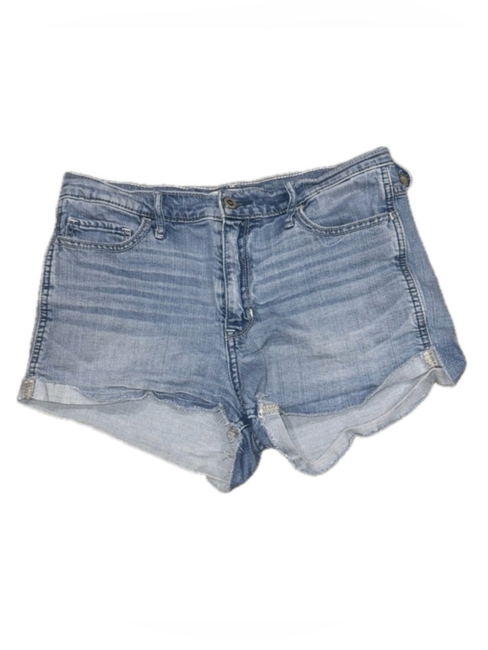 🩳🛹‎ HOLLISTER Y2K Low-Rise Light Wash Denim Shorts Festival Cutoffs Women's 28